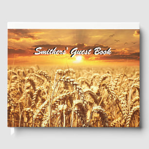 Golden Wheat Field at Sunset Guest Book
