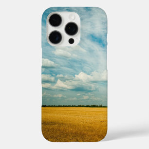 Golden Wheat Field & Cloudy Blue Sky iPhone 16 Pro Case