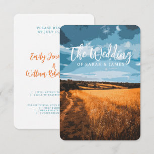 Golden Wheat Field Sunlit Summer Rustic Country RSVP Card