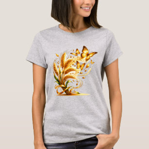 Golden Wheat Transforming Into Butterflies - Abund T-Shirt