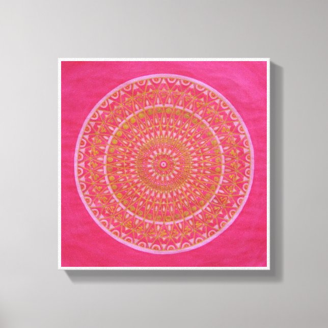 Golden wheel Mandala Canvas Print (Front)