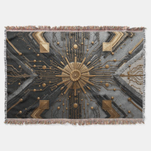 Golden Wheel Throw Blanket