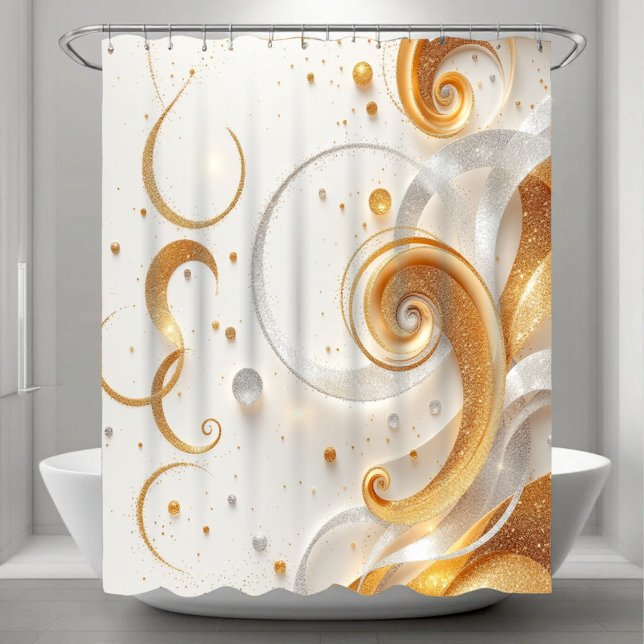 Golden Whirl Shower Curtain (Creator Uploaded)