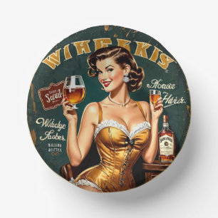 Golden Whiskey Paper Plate