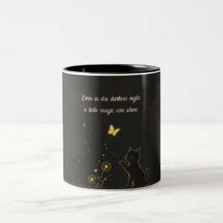 Golden Whispers of Wonder Two-Tone Coffee Mug