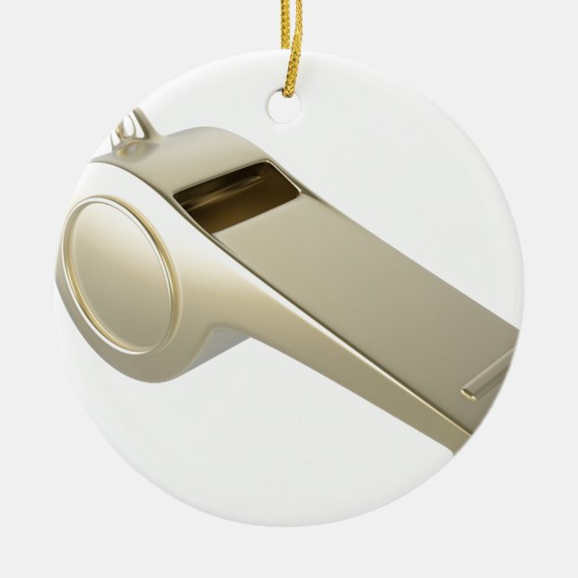Golden whistle ceramic tree decoration (Front)