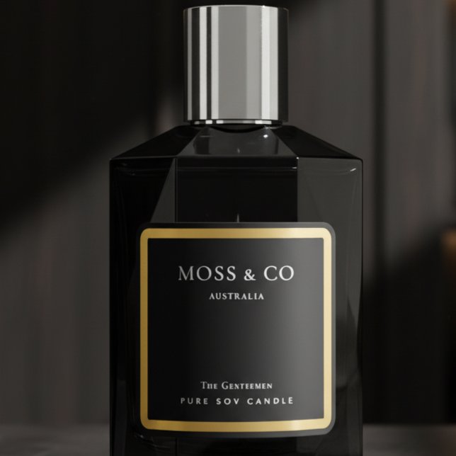 Golden & White Elegant Custom Logo for Business Square Sticker (Creator Uploaded)