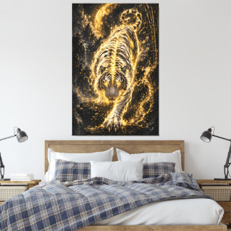 Golden White Tiger Power Spirit Canvas Print