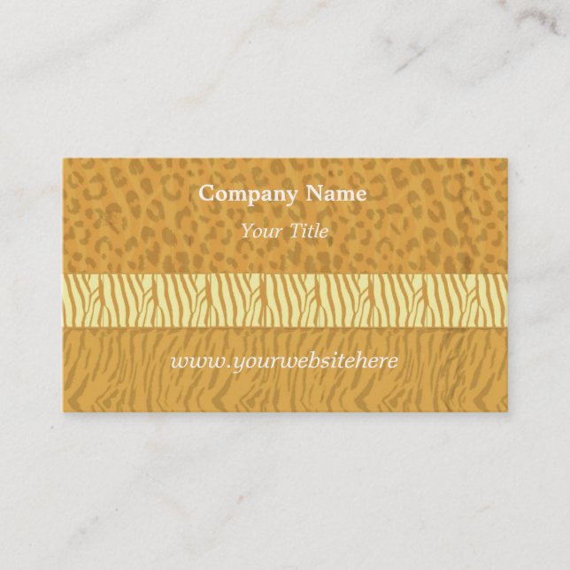 Golden Wikd Animal Print Business Card (Front)
