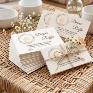 Golden Wildflower Baby Shower Diaper Raffle Enclosure Card