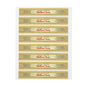 Golden Wildflower Wrap Around Honey Jar Food Label