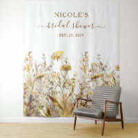 Golden Wildflowers Fall Bridal Shower Backdrop