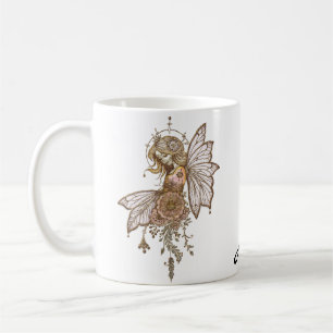 Golden wings and blooming dreams,the magical fairy coffee mug