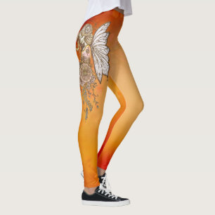 Golden wings and blooming dreams,the magical fairy leggings