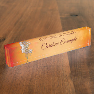 Golden wings and blooming dreams,the magical fairy nameplate