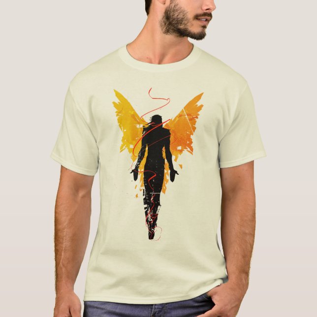 Golden Wings Angel – Bold Abstract  T-Shirt (Front)