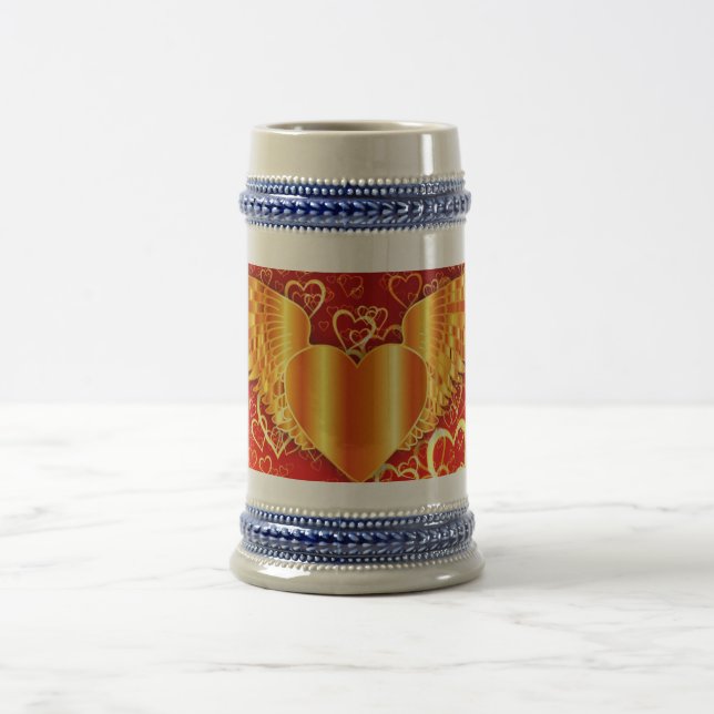 Golden Wings Heart 22 oz Stein (Center)
