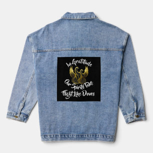 "Golden Wings of Gratitude" Denim Jacket