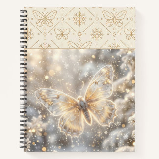 Golden Winter Butterfly Notebook
