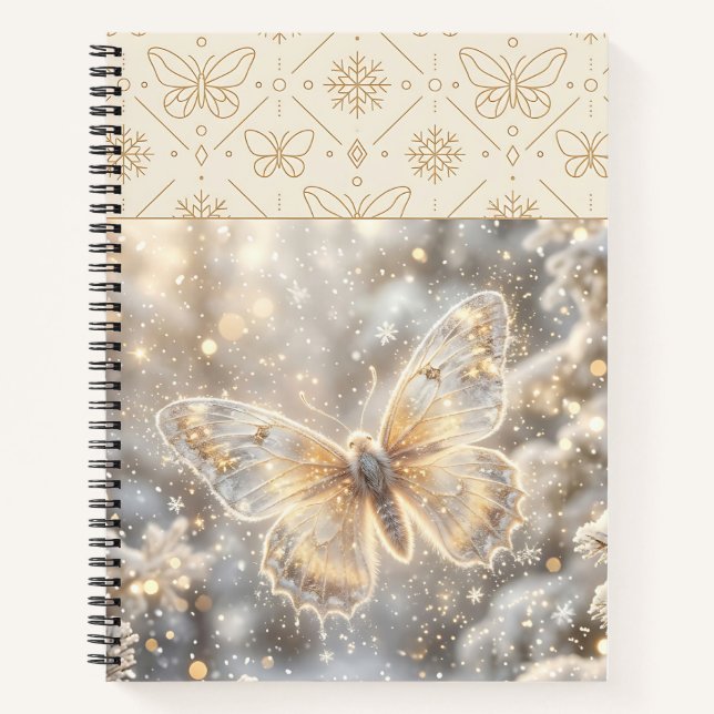 Golden Winter Butterfly Notebook (Front)