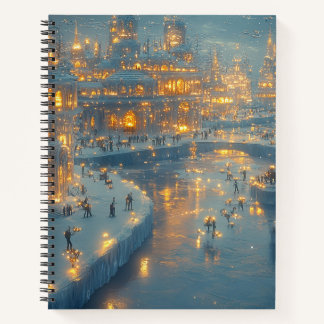 Golden Winter City Lights Notebook