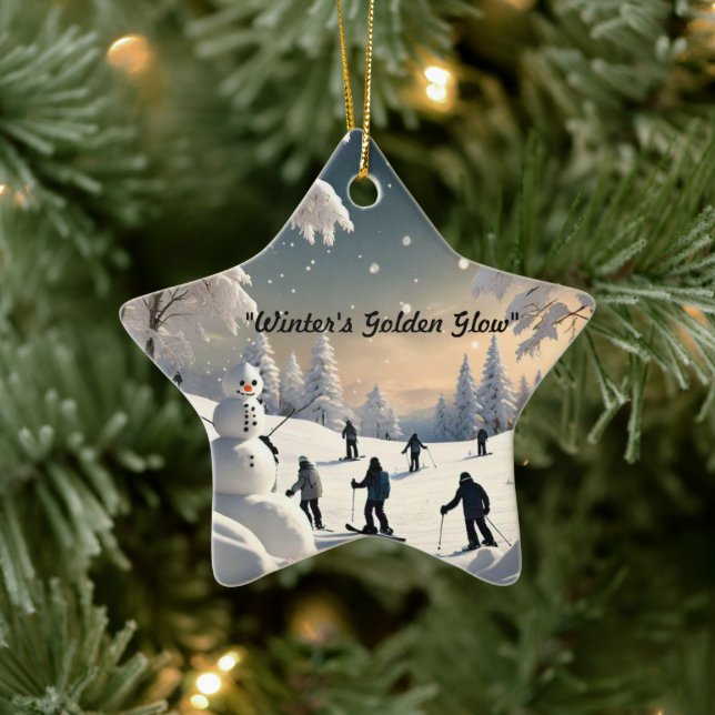 "Golden Winter Glow" Ceramic Tree Decoration (Tree)