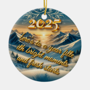 Golden Winter Ornament 2025