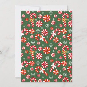 Golden Winter Sweet Snowfall Candy Cane Holiday Card