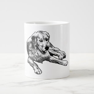 Golden with Cosy Comic Grain Large Coffee Mug