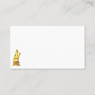 Golden Wolf Head white business card vertical sm