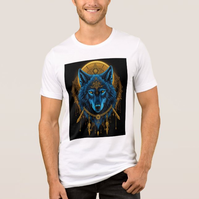 Golden wolf Tri-Blend shirt (Front)