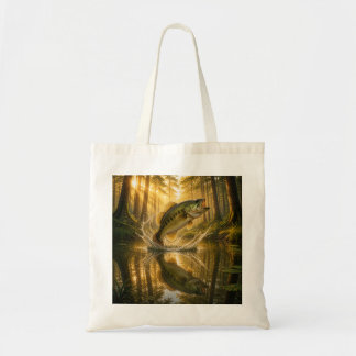 Golden Woodland Largemouth Bass Tote Bag