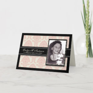 Golden Years Damask Birthday CARD Invite (pink)