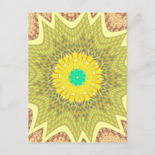 Golden Yellow African ethnic tribal pattern Art  Postcard