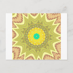 Golden Yellow African ethnic tribal pattern Art Postcard