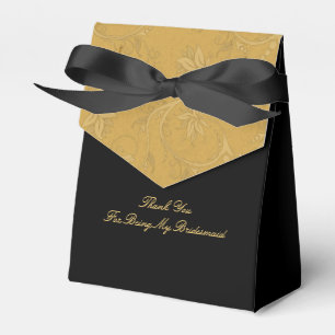 Golden Yellow and Black Wedding Favour Gift Box