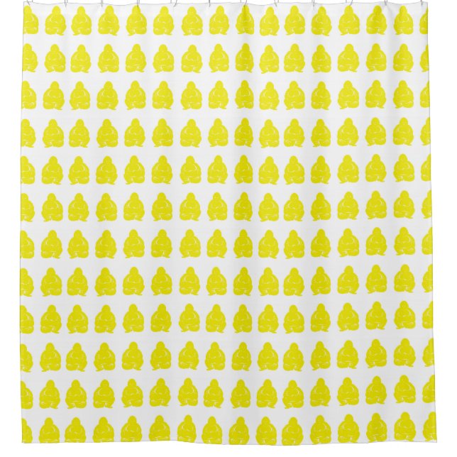 Golden Yellow Asian Moods Buddah Boys Shower Curtain (Front)