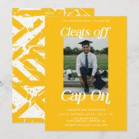 Golden Yellow Athlete Graduation Cleats off Cap On