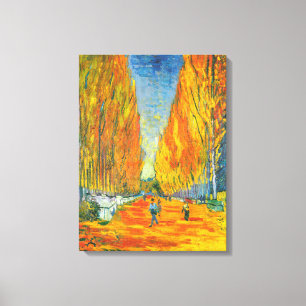 Golden Yellow Autumn Poplar Trees Van Gogh Vintage Canvas Print