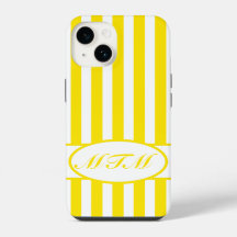 Golden Yellow Autumnal Stripes with monogram
