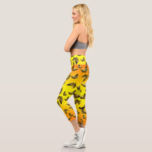 Golden Yellow Bananas, Capri Leggings