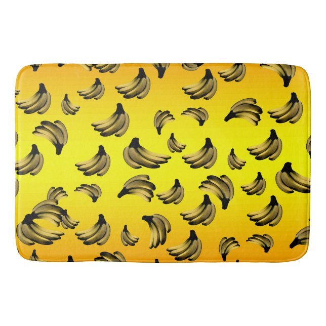Golden Yellow Bananas, Memory Foam Bathmat (Front)