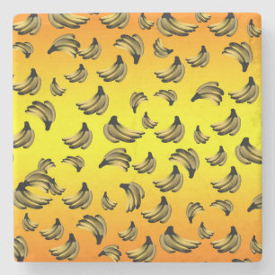 Golden Yellow Bananas, Stone Coaster