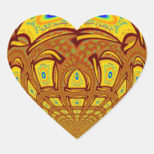 Golden Yellow Baseball Glove Art Print Heart Sticker