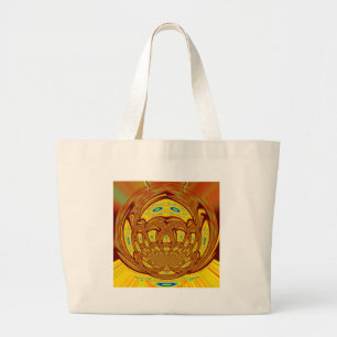 Golden Yellow Baseball Glove Art Print Large Tote Bag