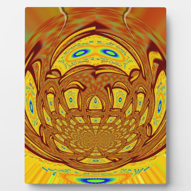 Golden Yellow Baseball Glove Art Print Plaque (Front)