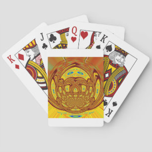 Golden Yellow Baseball Glove Art Print Playing Cards