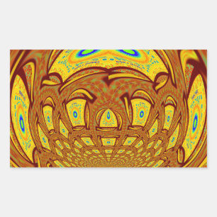 Golden Yellow Baseball Glove Art Print Rectangular Sticker