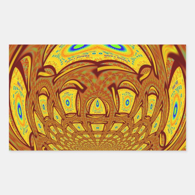 Golden Yellow Baseball Glove Art Print Rectangular Sticker (Front)