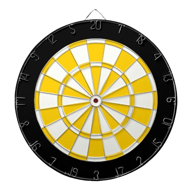 Golden Yellow Black And White Dartboard (Front)